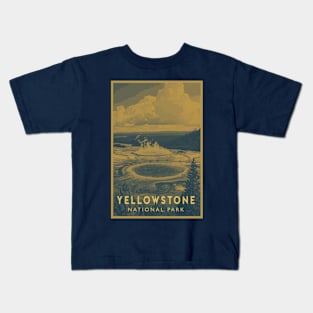 Duotone Yellowstone National Park Travel Poster Kids T-Shirt